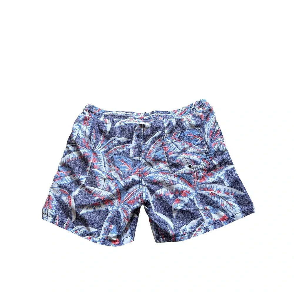 Express Men's Swim Trunks Size‎ M Blue Red Palm Print Board Shorts as is